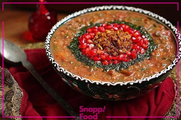 طرز تهیه آش انار لعابدار به سبک شیرازی وشمالی